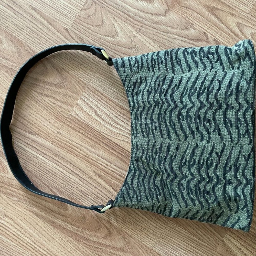 Bueno Women Shoulder Bag Green/Black Bag Hand Bag Fabric Bag - Picture 7 of 12